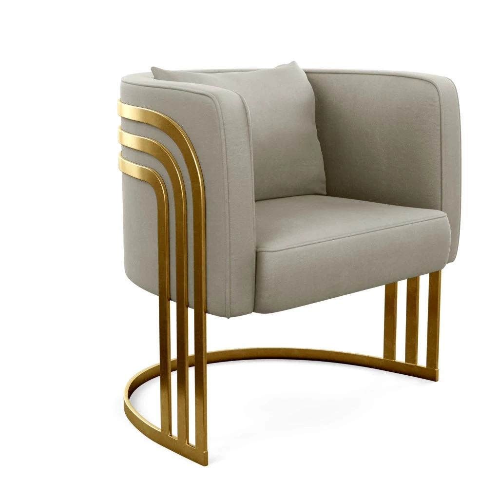 Brass Leg Tub Armchair