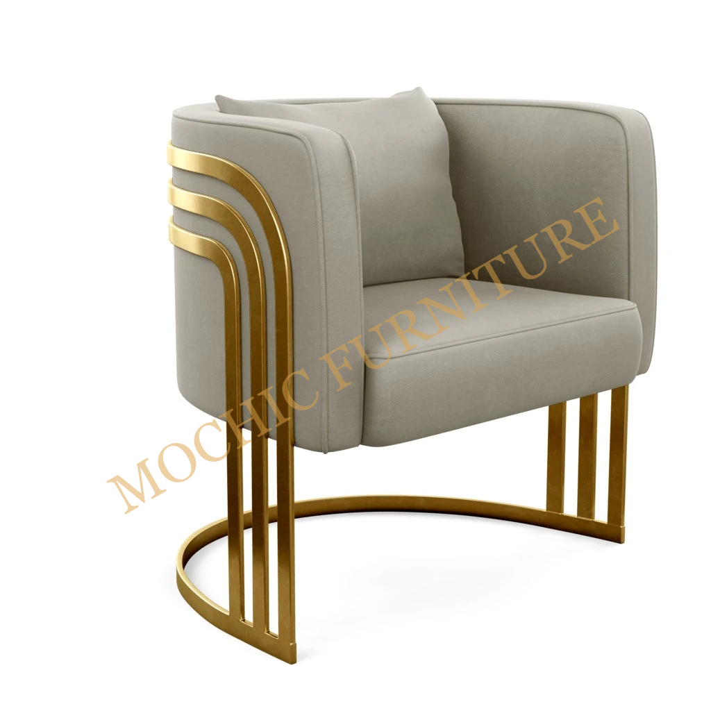 Brass Leg Tub Armchair