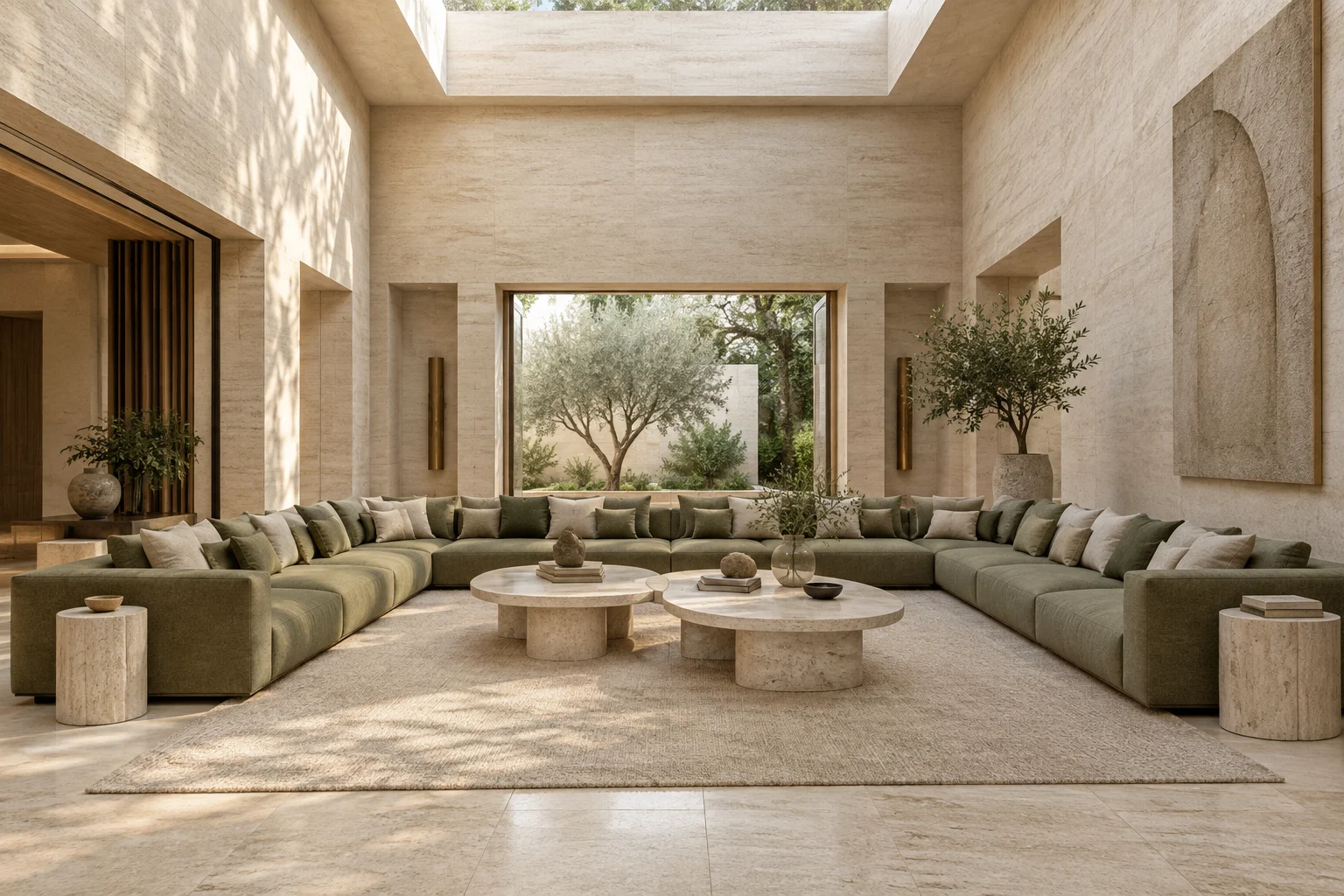 Olive & Travertine — Majlis concept interior