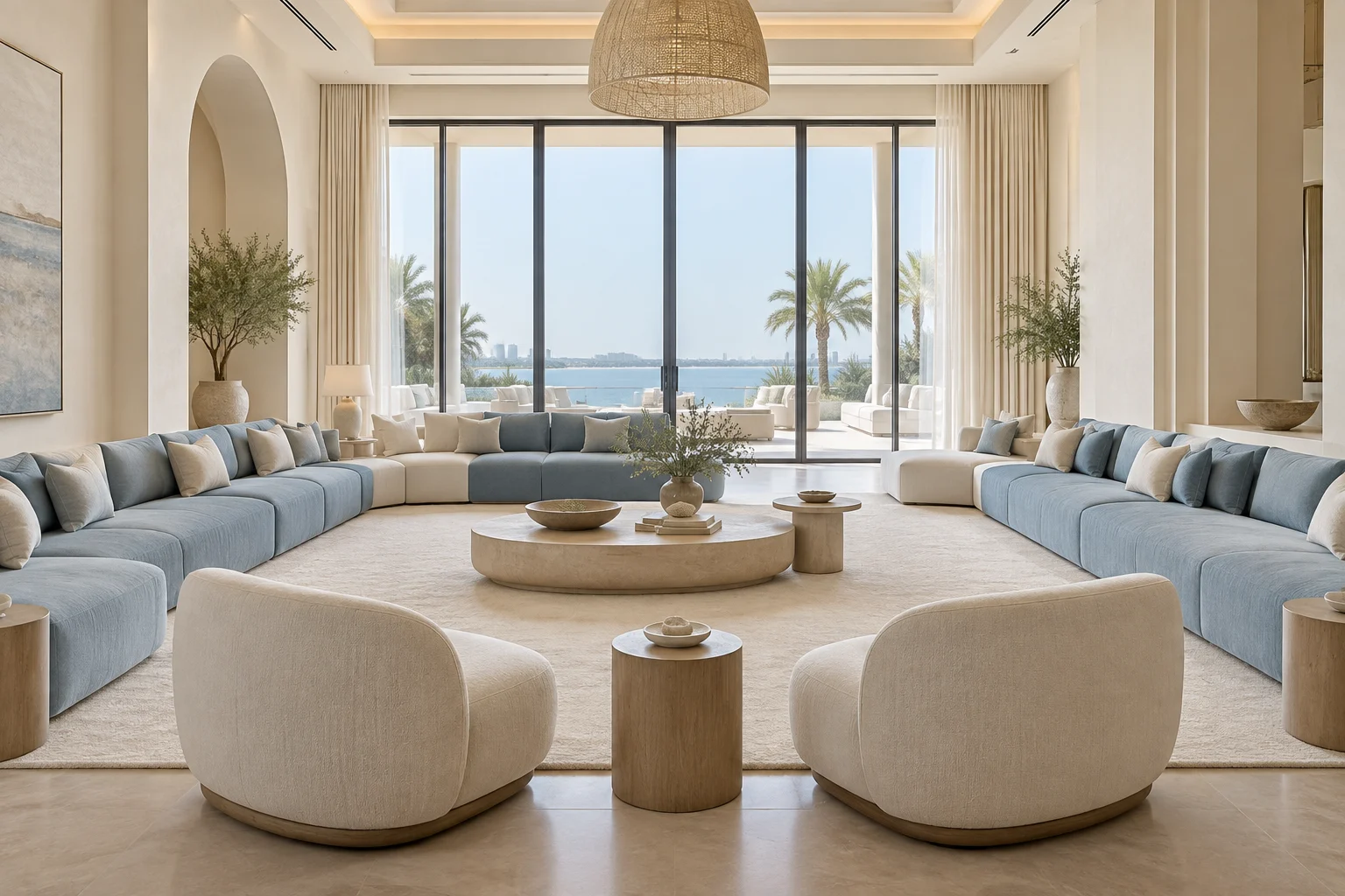 Blue & Cream — Majlis concept interior