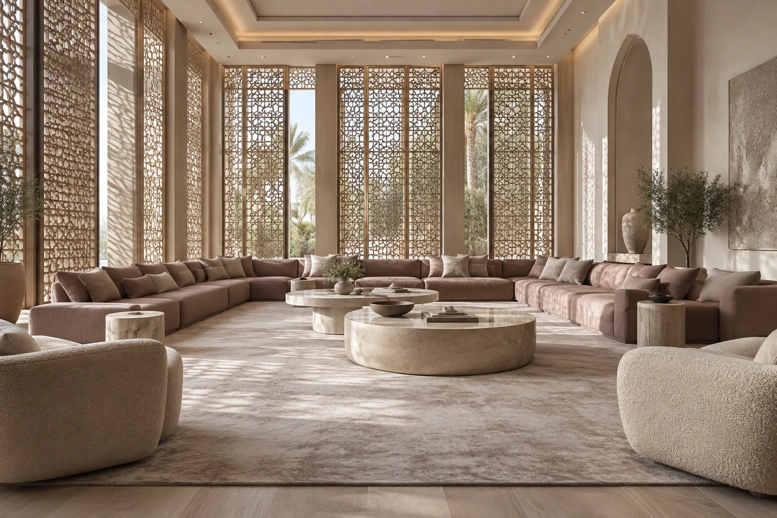 Rose & Mashrabiya — Majlis concept interior